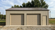 24x30x12 Metal Building Garage - All Vertical Steel Workshop - Free Installation picture