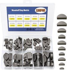 120pcs Woodruff Key Assortment Kit, 10 Popular Sizes of Half Moon Keys, Keyway a picture