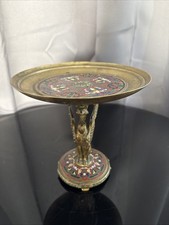 Antique Chinese Cloisonné Gilt Bronze Dragon Tazza Comport c1900 18cm picture