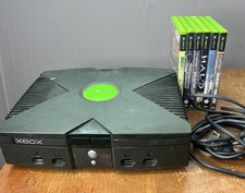 Microsoft Original Xbox Black Console 8GB Tested Works W 6 Game Lot Halo MOH picture