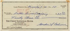 1961 Mickey Cochrane Handwritten & Signed Check Detroit Tigers picture
