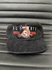 Vintage 90s Ultimate Mortal Kombat 3 Midway Video Game Promo Snapback Hat Black picture