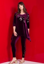 Roaman's Women's Plus Size Velour Hanky Hem Tunic picture