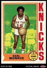 1974 Topps #25 Earl Monroe Knicks HOF Winston-Salem St 7 - NM picture