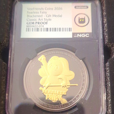 VeeFriends 2026 Fearless Fairy 0.999 Blackened-Gilt Medal GEM PROOF picture