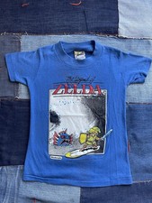 Nintendo 1988 Legend of Zelda Link Surfing Kids Youth T-Shirt 6/8 80s Rare VTG picture