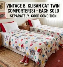 Vintage 1980s B Kliban Cats Twin Comforter Cat Red 80