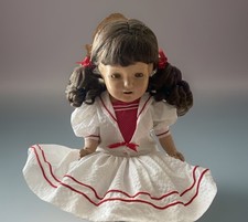 ANTIQUE GIRL DOLL HAUNTED(?) COMPOSITE HEAD/LIMBS STUFFED BODY 40s COLLECTIBLE picture