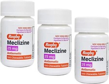 Meclizine 25mg Anti Nausea Vertigo Travel Sickness 100ct -3 Pack - Exp 06/30/28 picture