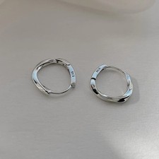 Elegant Crystal Huggie Hoop Earrings 925 Sterling Silver Jewellery women Girl UK picture