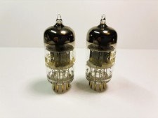 Matching pair Sylvania GB 6201 (12AT7) Vacuum Tubes - Gold Pins, Black Plate picture