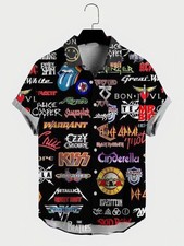 80s Rock Band Hawaiian Shirt, retro throwback music shirt, vintage picture