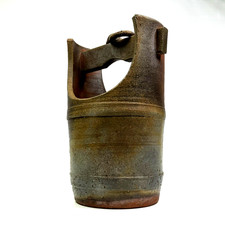 VTG Japanese Bizen Ware Pottery Flower Vase 7.5