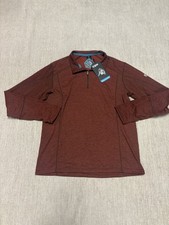 NEW Kuhl Mens Medium Reactiv Lite Grid 1/4 Zip Pullover Rustic Brick Red NWT picture