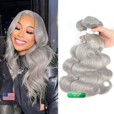 Aikebi Human Hair Bundles 24-28 Inch Body Wave Sliver Grey 300g 11A Unprocessed picture