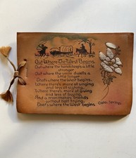 Antique 1920 Colorado Springs Leather Photo Album Out Where West Begins RARE Vtg picture
