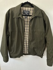 Eddie Bauer Vintage Insulated Bomber Jacket Mens S Green Flannel Plaid Lined picture