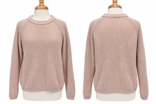 Quince 100% Organic Cotton Fisherman Crew Sweater Pink Large LNWOT picture