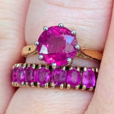 Vintage Edwardian/Art Deco ruby revival ring 18ct and platinum picture