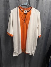 Vintage Nike Shirt Mens M White Orange Navy Quarter Zip Colorblock 90s picture