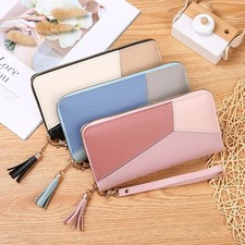 Women Long Wallet PU Leather Zipper Purse Card Holder Wristlet Clutch picture