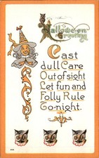 Halloween Greeting Card Illustrated J.B. & Co. 352 c1910s Vintage Postcard bhn picture