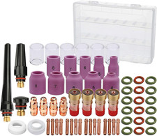 63PCS TIG Welding Torch Accessories Kit Nozzle Collets Body Stubb Stubby picture