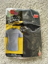 Vtg Y2K Fruit of the Loom NEW Men's Pocket Tee T Shirt Golden Blend Sz M 38-40 picture