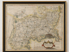 Framed Map of Middlesex originally engraved by Robert Morden 1695 picture