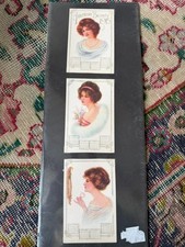 1915 American Beauty Calendar Cards Set 3 Gibson Girl Style Antique Prints picture
