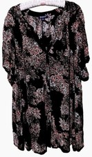 Roaman’s Top 26 Cute Paisley Button Down Flowy Rayon Shirt Blouse Plus Size 26W picture