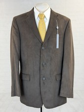 New Apt. 9 Men's Dark Chocolate Brown Suede Finish Blazer 42L Three Button NTW picture