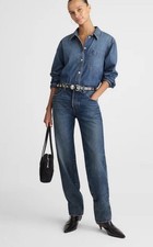 Madewell Dean Easy Straight Jeans Women’s Size 29 P Relaxed Blue Rigid D picture