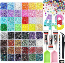 48 Colors 48000 PCS Resin Jelly Rhinestones Bedazzling Kit for DIY Crafts | 3Mm picture