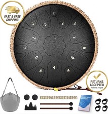 Steel Tongue Drum 15 Notes 14 Inch D-Key Panda Balmy Drum Percussion Instrument picture