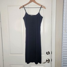 The GREAT. 100% Bemberg Cupro Slip Dress | Black | Size 1 picture
