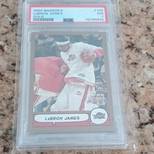Topps 2004-05 Bazooka LeBron James Cavaliers Gold PSA 7 #100 Graded picture