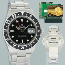 1993 MINT Rolex 16710 GMT-Master II Black Steel 40mm Watch Box picture