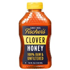 Fischer's 100% Pure Clover Honey – Unfiltered Raw Honey, 24 Ounce (Pack of 1) picture