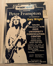 Peter Frampton Windy City Concert Poster Ohio University 1976 Athens With Ticket picture