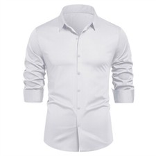 Men's Business Shirt Casual Slim Shirts Long Sleeve Button Down Tops Blouse picture