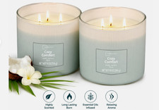 (Pack of 2)Mainstays Cozy Comfort 3-Wick Textured Wrapped Scented Candle 14 oz.. picture