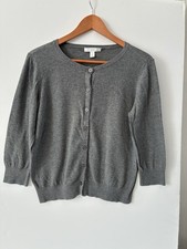 1901 Women's Gray Cardigan Sweater - 3/4 sleeve. Size Medium  picture
