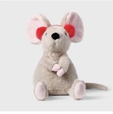 Gigglescape Christmas Gray Mouse Plush Toy With Red Earmuffs 7