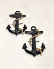 Wall Décor Replica Nautical Small Vintage Industrial Ship Cargo Anchors Set of 2 picture