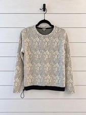 T by Talbots Floral Jacquard Drawstring Hem Pullover picture