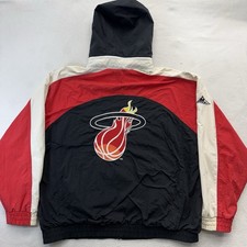 Vintage 90s Apex NBA Miami Heat Zip Up Windbreaker Jacket Size XL OG Sports VTG picture