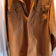 Wrangler Men's Denim Button-Up Shirt, Brown, Western Cowboy Rodeo, Long Sleeve picture