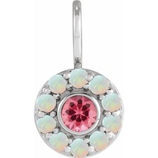 Natural Pink Spinel & White Opal Pendant picture
