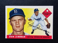 Don Zimmer Rookie #92 1955 Topps Brooklyn Dodgers Baseball Card MLB NM A1 picture